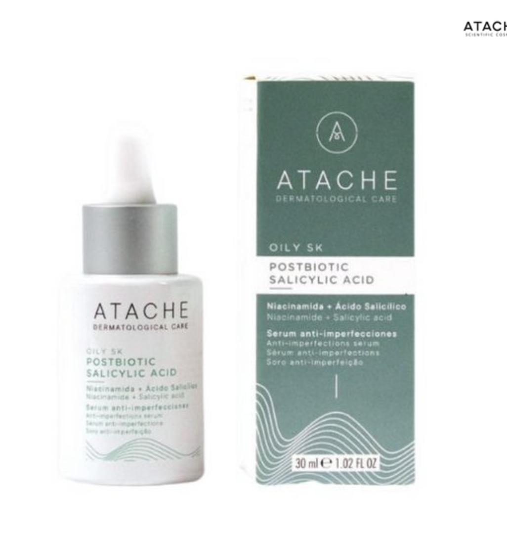Антибактеріальна себорегулювальна сироватка/ Atache Oily Skin Postbiotic Salicylic Acid Serum,30мл