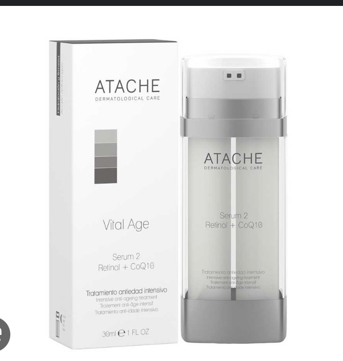 Нічна двокомпонентна сироватка з ретинолом та коензимом Q10 / Atache Retinol Vital Age Serum 2 Intensive Anti-Aging 30 мл